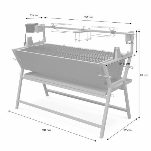 Rôtissoire électrique Inclinable - Mathurin Inox - Tournebroche. Barbecue Au Charbon De Bois À