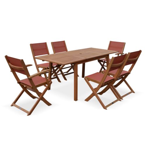 Table De Jardin En Bois 120-180cm - Almeria - Table Rectangulaire Avec Allonge Eucalyptus Intérieur