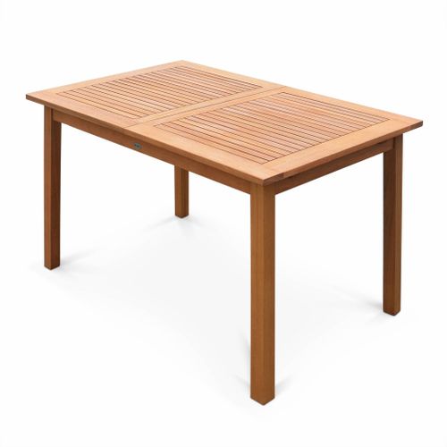 Table De Jardin En Bois 120-180cm - Almeria - Table Rectangulaire Avec Allonge Eucalyptus Intérieur