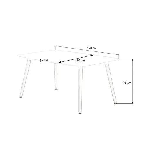 Table à Manger Rectangulaire Scandinave Noire 120cm - Brevik