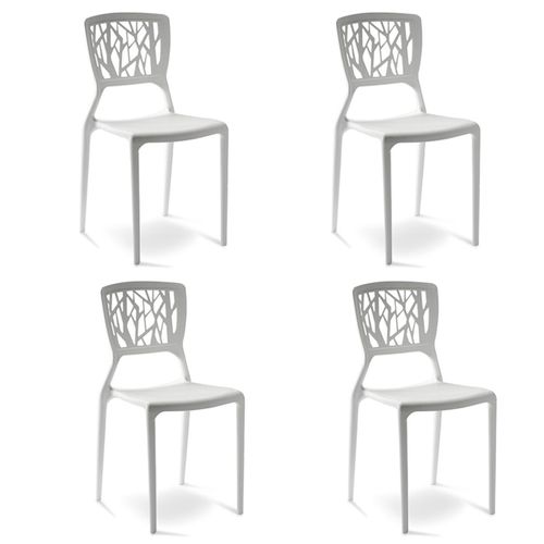 Lot De 4 Chaises Blanches - Verdi