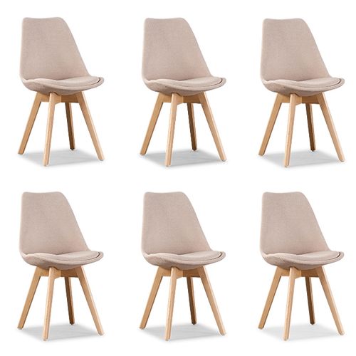Lot De 6 Chaises Scandinaves Beige - Bjorn