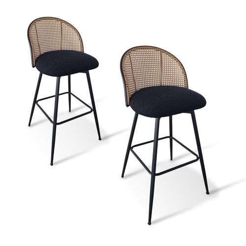 Lot De 2 Tabourets De Bar Noires - Neo