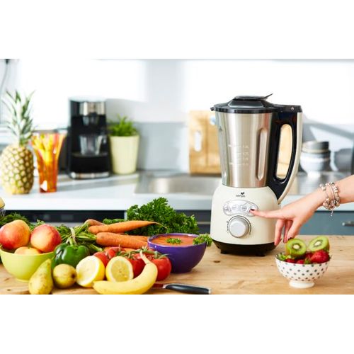Blender Chauffant Inox Crème Cook et Ice V3 Blender Smoothie 1,5l