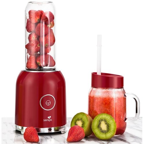 Blender smoothie portable 250W – 6 lames inox – 2 bouteilles (500 ml + 600 ml) – Lave-vaisselle