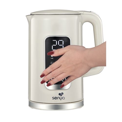 Bouilloire Électrique Programmable Double Paroi Crème Avec 5 Menus Automatiques Sybf-k043c