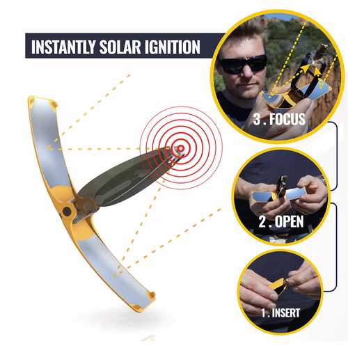 Briquet Solaire Suncase Gear Jaune