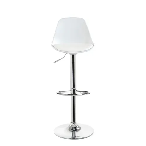 Lot 2 Tabourets De Bar Cuisine Coussin Simili Pivotant Hauteur Réglable Pied Chrome Sig (blanc)