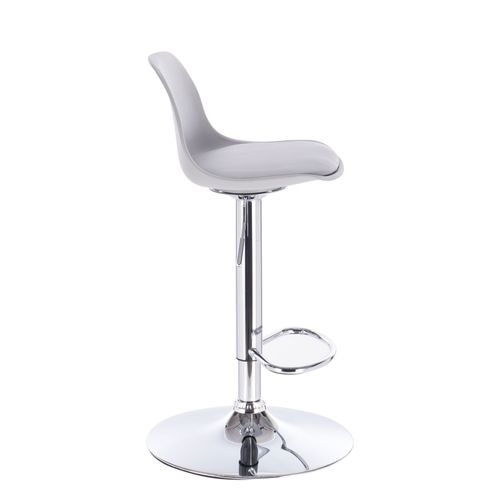 Lot 2 Tabourets De Bar Cuisine Coussin Simili Pivotant Hauteur Réglable Pied Chrome Sig (gris)