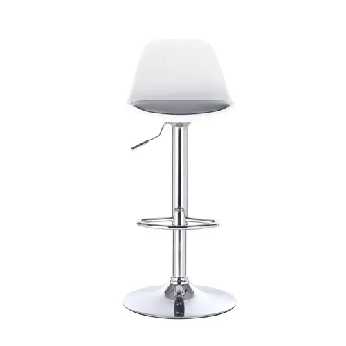 Lot 2 Tabourets De Bar Design Coussin Simili Pivotant Hauteur Réglable Sig (blanc Gris)