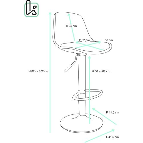 Lot 2 Tabourets De Bar Coussin Simili Pivotant Hauteur Réglable Pied Chrome Sig (blanc Noir)