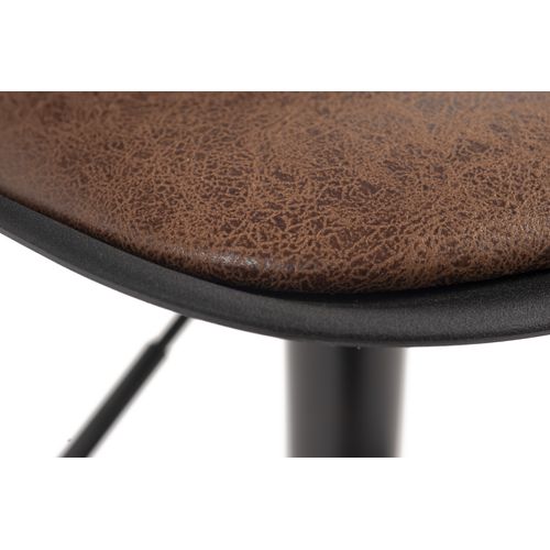 Lot 2 Tabourets De Bar Coussin Simili Effet Vintage Pivotant Hauteur Réglable Sig+ (noir Marron)