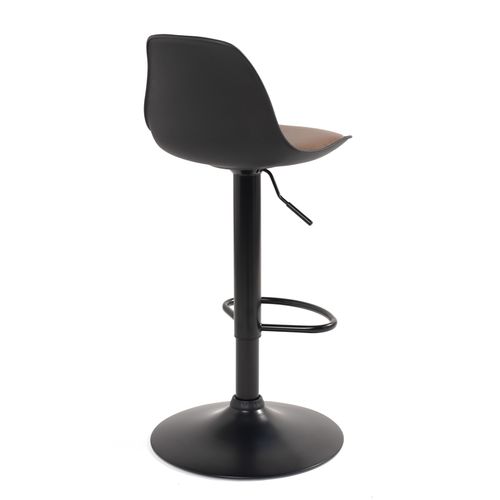 Lot 2 Tabourets De Bar Coussin Simili Effet Vintage Pivotant Hauteur Réglable Sig+ (noir Marron)