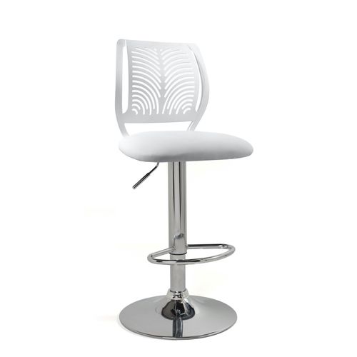 Lot 2 Chaises De Bar Coussin Simili, Pivotant Hauteur Réglable Sawa (blanc)