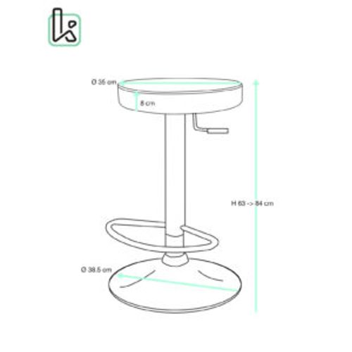 Lot 2 Tabourets Bar Rond Siège Simili Rembourré Pivotant Hauteur Réglable Chrome Yo (gris Foncé)