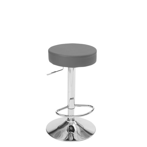 Lot 2 Tabourets Bar Rond Siège Simili Rembourré Pivotant Hauteur Réglable Chrome Yo (gris Foncé)