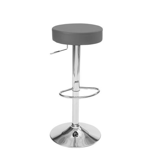 Lot 2 Tabourets Bar Rond Siège Simili Rembourré Pivotant Hauteur Réglable Chrome Yo (gris Foncé)