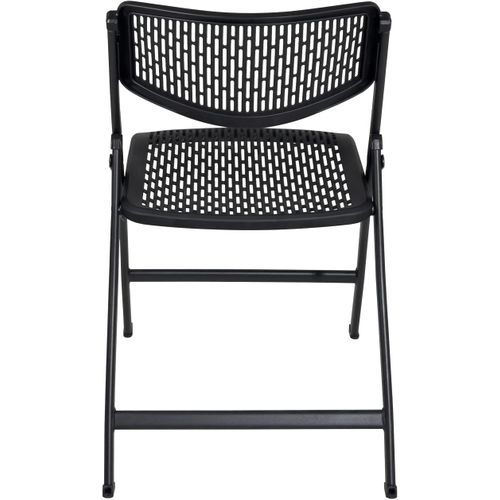 Lot 4 Chaises Cuisine Pliables Noires Métal Plastique Souple Ajouré Saba (noir)