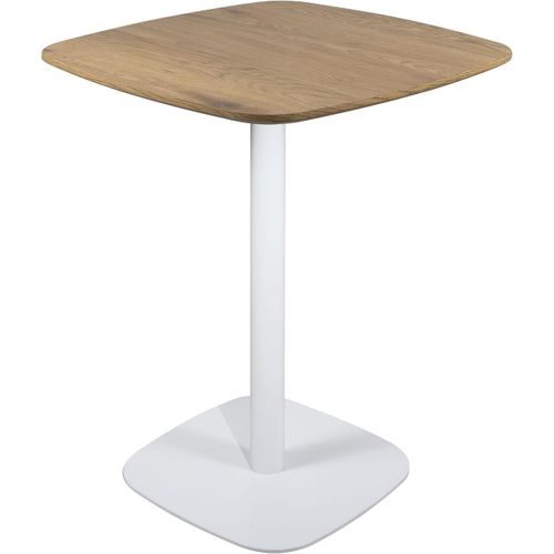Table Bistrot Cuisine Hauteur 75cm Plateau 60x60cm, 1-2 Personnes Pied Métal Sila (blanc Bois)