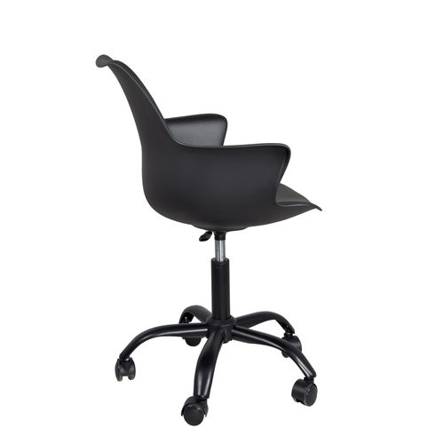 Chaise De Bureau Moto Réglable Pivotante Avec Accoudoirs Et Roulettes Noire