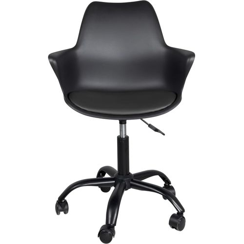 Chaise De Bureau Moto Réglable Pivotante Avec Accoudoirs Et Roulettes Noire