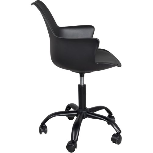 Chaise De Bureau Moto Réglable Pivotante Avec Accoudoirs Et Roulettes Noire