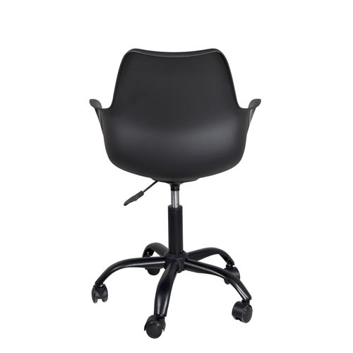 Chaise De Bureau Moto Réglable Pivotante Avec Accoudoirs Et Roulettes Noire