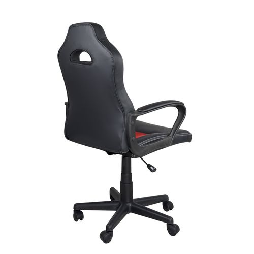 Chaise Gamer Junior Hauteur Réglable Siège Simili Pivotant Accoudoirs Rembourrés Wan(noir Rouge)