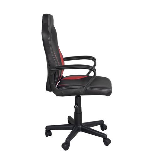 Chaise Gamer Junior Hauteur Réglable Siège Simili Pivotant Accoudoirs Rembourrés Wan(noir Rouge)