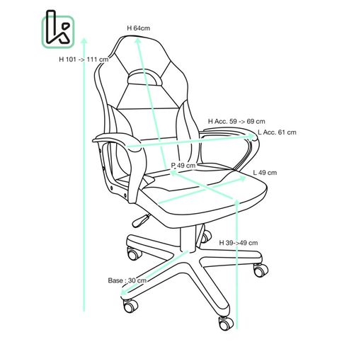 Chaise Gamer Junior Hauteur Réglable Siège Simili Pivotant Accoudoirs Rembourrés Wan(noir Rouge)