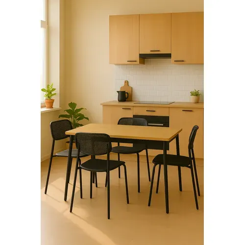 Lot De 4 Chaises De Cuisine Empilables Aza (noir)