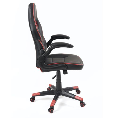 Fauteuil Gamer Simili Cuir Siège Basculant Hauteur Réglable Pivotant Baja (noir-rouge)