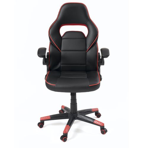 Fauteuil Gamer Simili Cuir Siège Basculant Hauteur Réglable Pivotant Baja (noir-rouge)