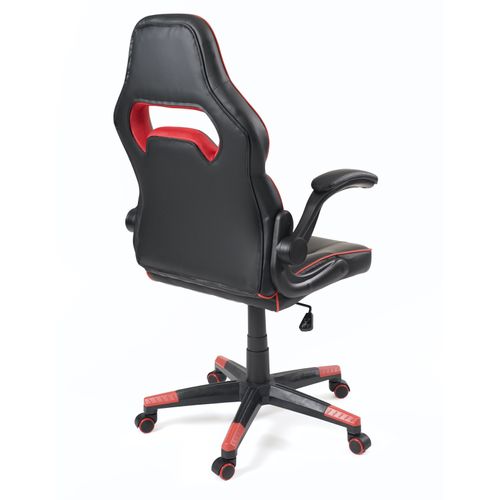 Fauteuil Gamer Simili Cuir Siège Basculant Hauteur Réglable Pivotant Baja (noir-rouge)