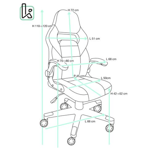 Fauteuil Gamer Simili Cuir Siège Basculant Hauteur Réglable Pivotant Baja (noir-rouge)