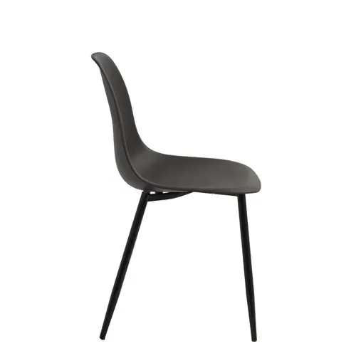 Lot 4 Chaises De Cuisine Design Siège Plastique Souple Pieds Métal Nova (noir)