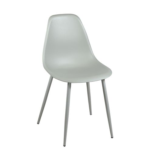 Lot 4 Chaises De Cuisine Design Pieds Métal Nova (gris)