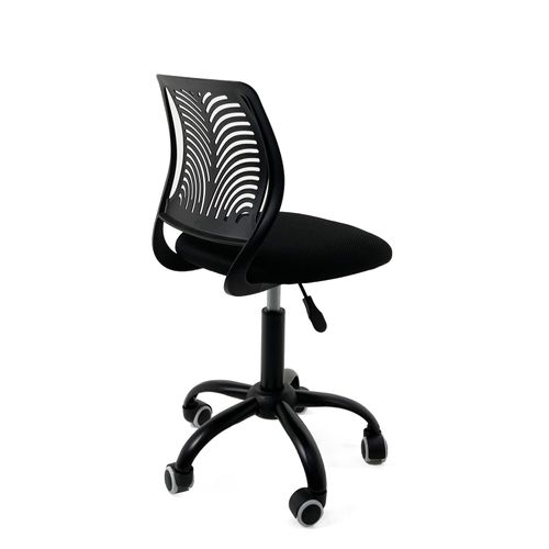 Chaise De Bureau Enfant Réglable Pivotante à Roulettes Mesh Noir Intégral Sawi