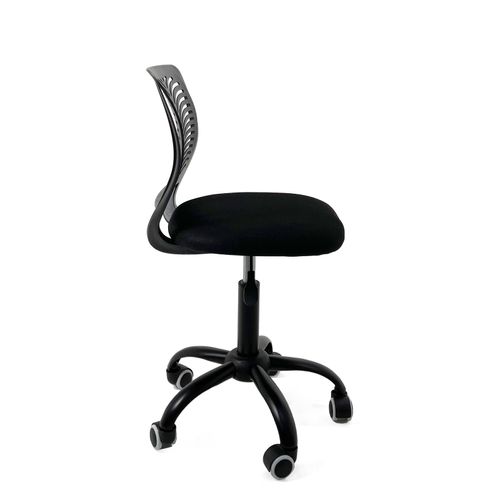 Chaise De Bureau Enfant Réglable Pivotante à Roulettes Mesh Noir Intégral Sawi