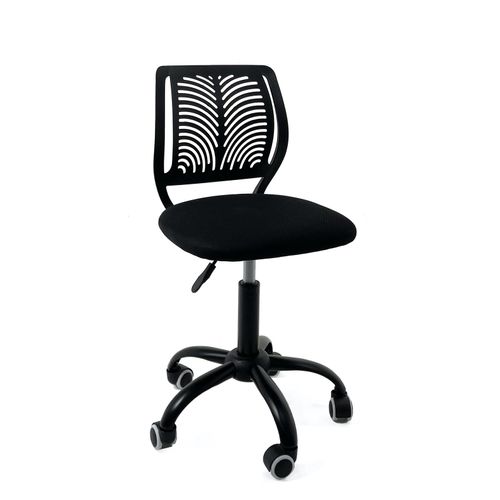 Chaise De Bureau Enfant Réglable Pivotante à Roulettes Mesh Noir Intégral Sawi