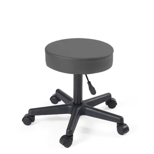 Tabouret à Roulettes Siège Rond Simili Rembourré Pivotant Hauteur Réglable Ye (gris Foncé)