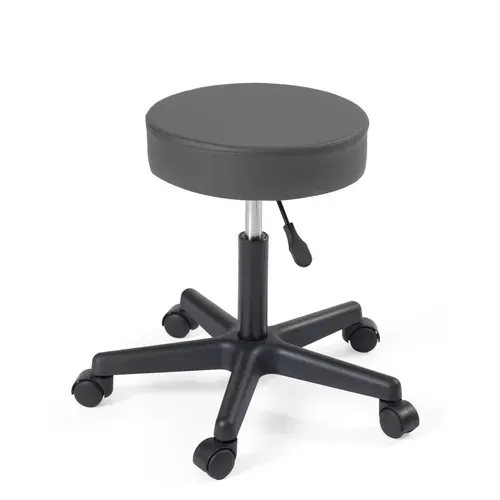 Tabouret à Roulettes Siège Rond Simili Rembourré Pivotant Hauteur Réglable Ye (gris Foncé)