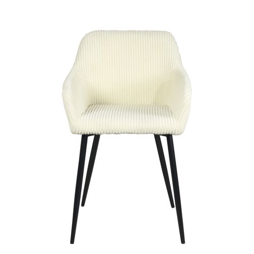 Petit Fauteuil Confortable En Velours Côtelé Miro (beige)