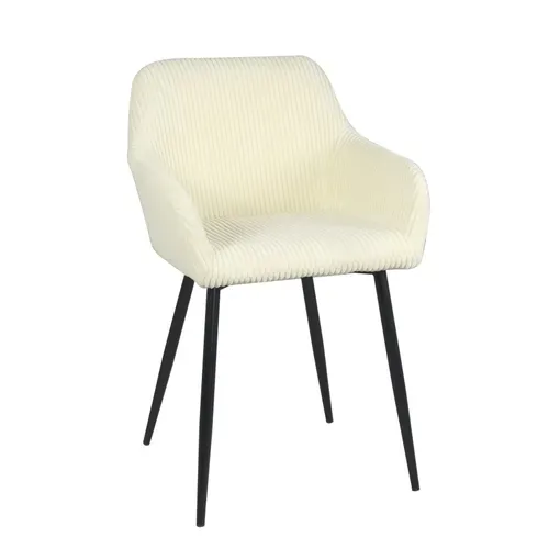 Petit Fauteuil Confortable En Velours Côtelé Miro (beige)
