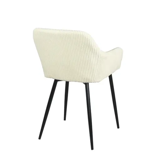 Petit Fauteuil Confortable En Velours Côtelé Miro (beige)