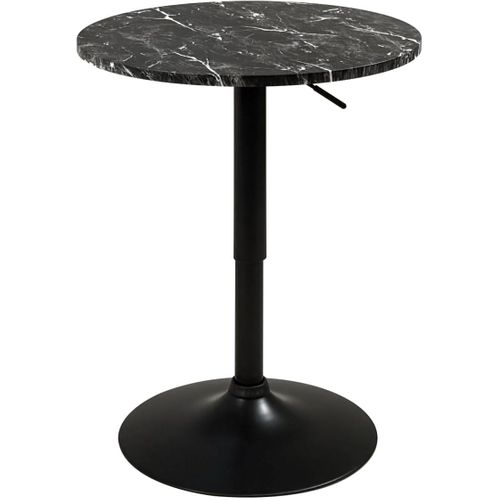 Table De Bar Haute Ø60 Cm – Mange-debout Hauteur Réglable Et Pivotant Seti (marbre Noir)