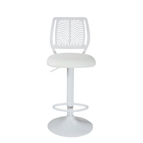 Lot 2 Chaises De Bar Coussin Simili, Pivotant Hauteur Réglable Sawa (blanc Intégral)