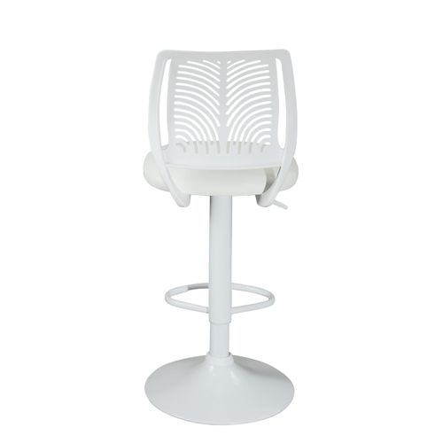 Lot 2 Chaises De Bar Coussin Simili, Pivotant Hauteur Réglable Sawa (blanc Intégral)