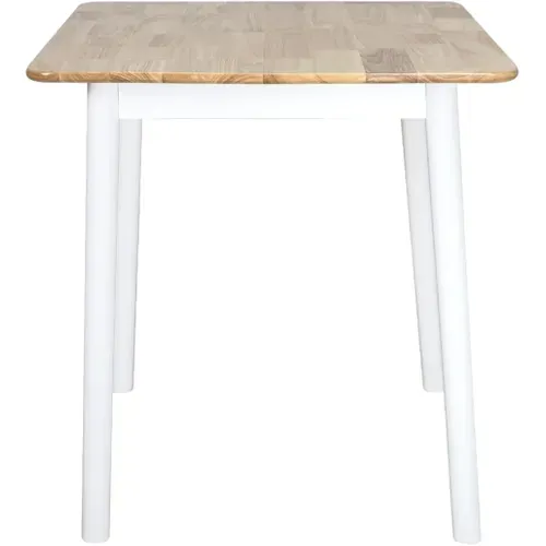 Table Cuisine Carrée Bois Massif  75x75cm 2 Personnes Nita (bois Clair Blanc)