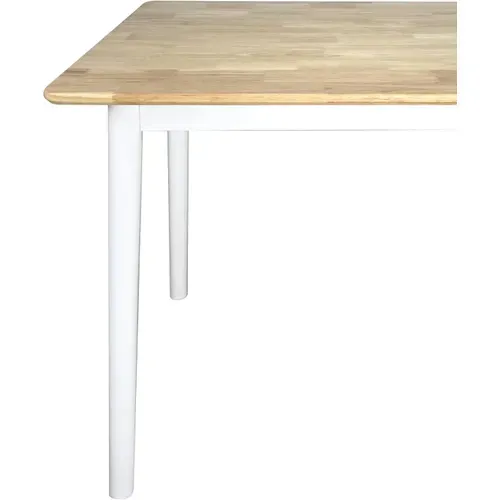 Table Cuisine Carrée Bois Massif  75x75cm 2 Personnes Nita (bois Clair Blanc)